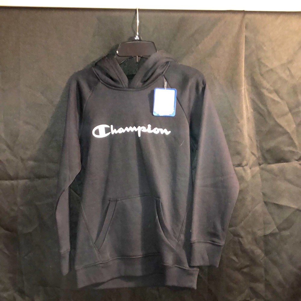 Girls brand new black champion hooded sweatshirt